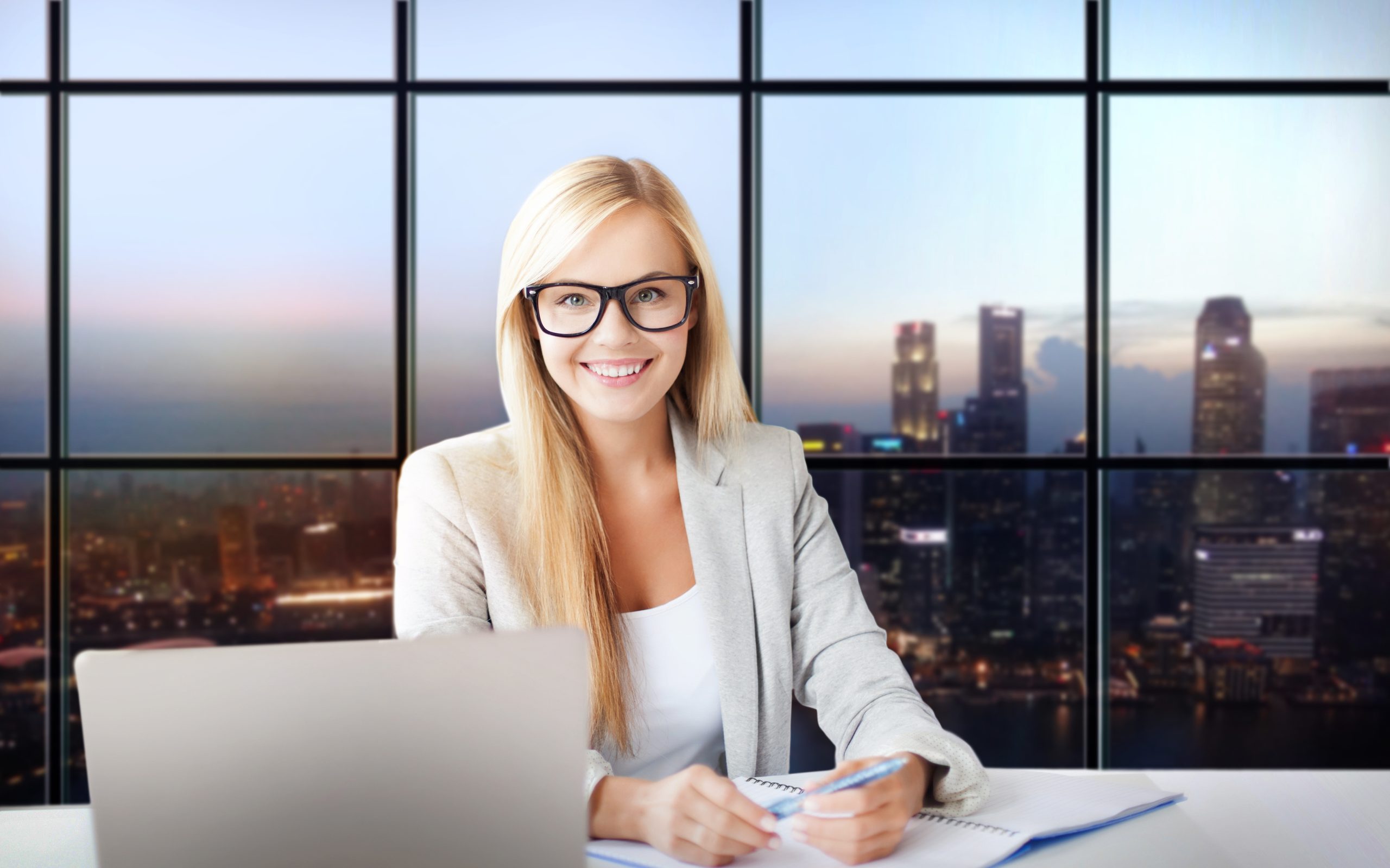 blonde woman accountant