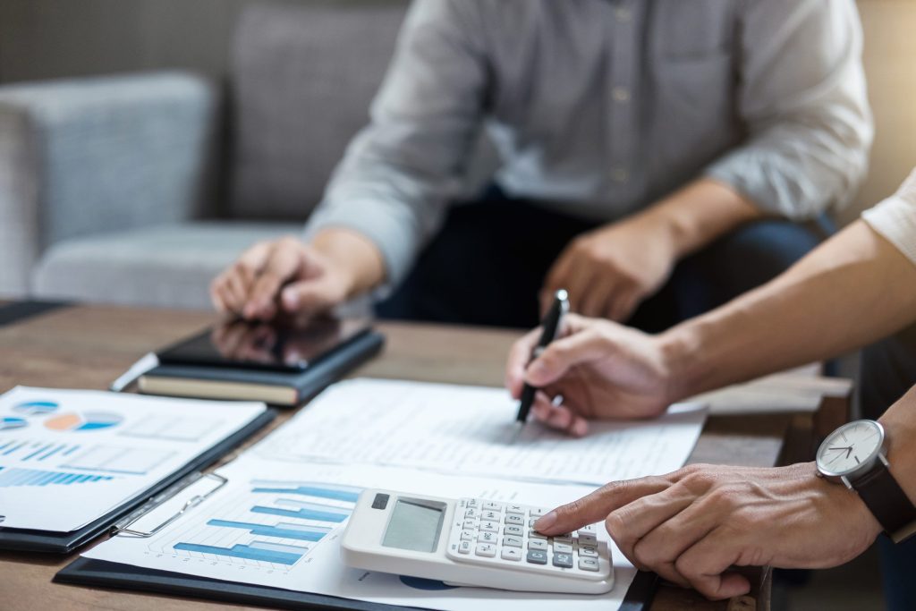 People working on finances